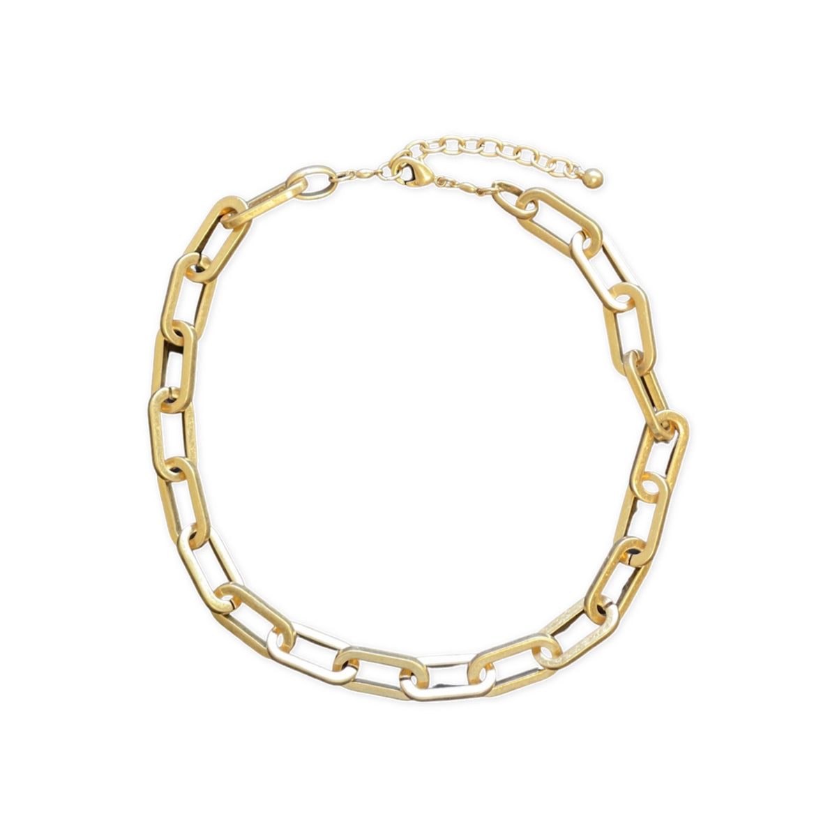 Matte Gold Large Link Necklace