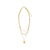 Three Strand Pearl - Link - Disc Charm Necklace