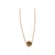 Black Hamsa Circle Charm & Single Crystal Gold Necklace