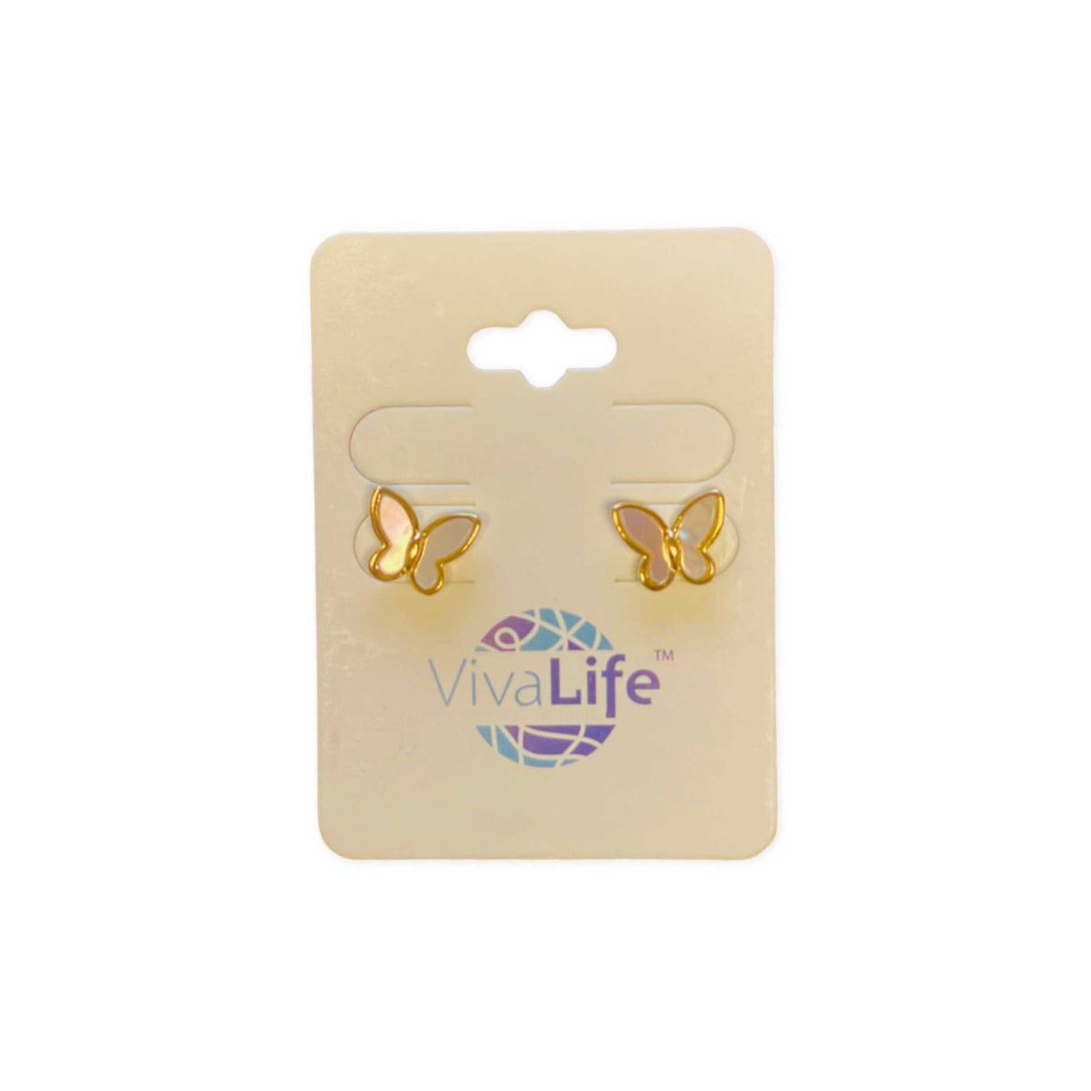 Gold Butterfly Stud Earrings
