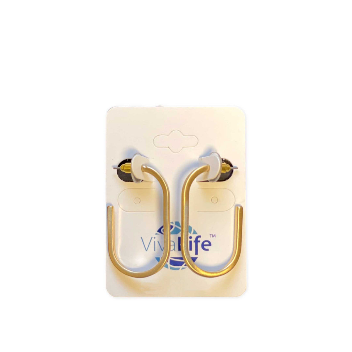 Matte Gold Elongated Hoop Earrings