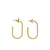 Matte Gold Elongated Hoop Earrings