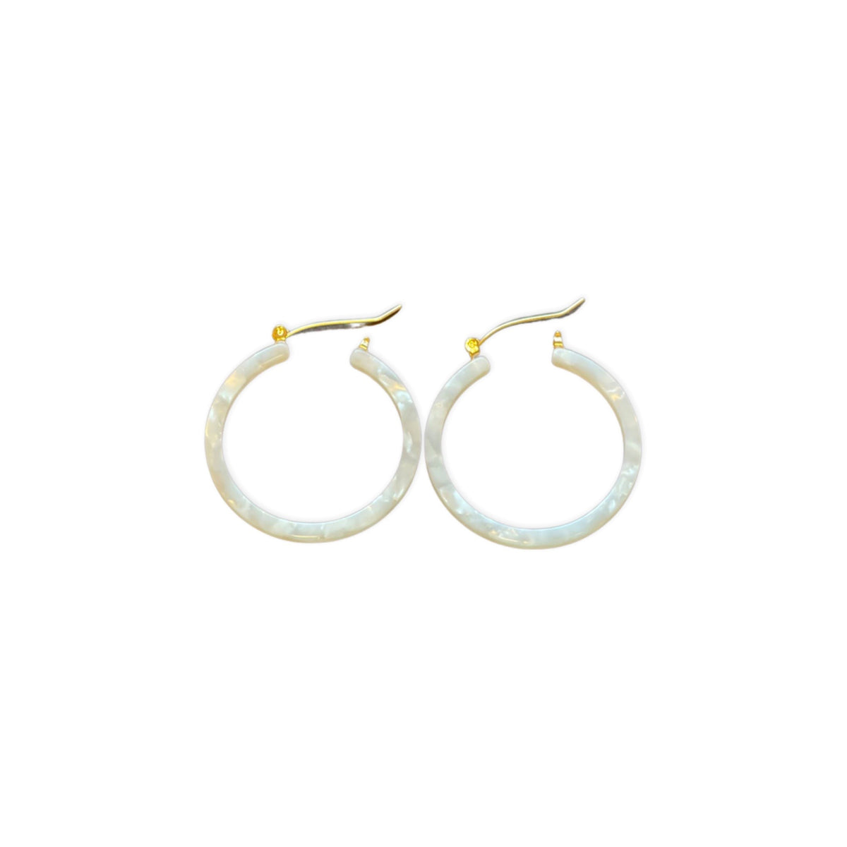 White Lucite Hoop Earrings