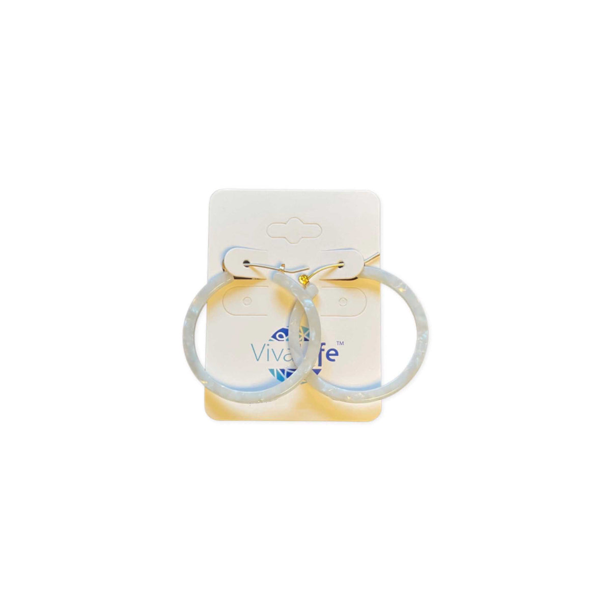 White Lucite Hoop Earrings