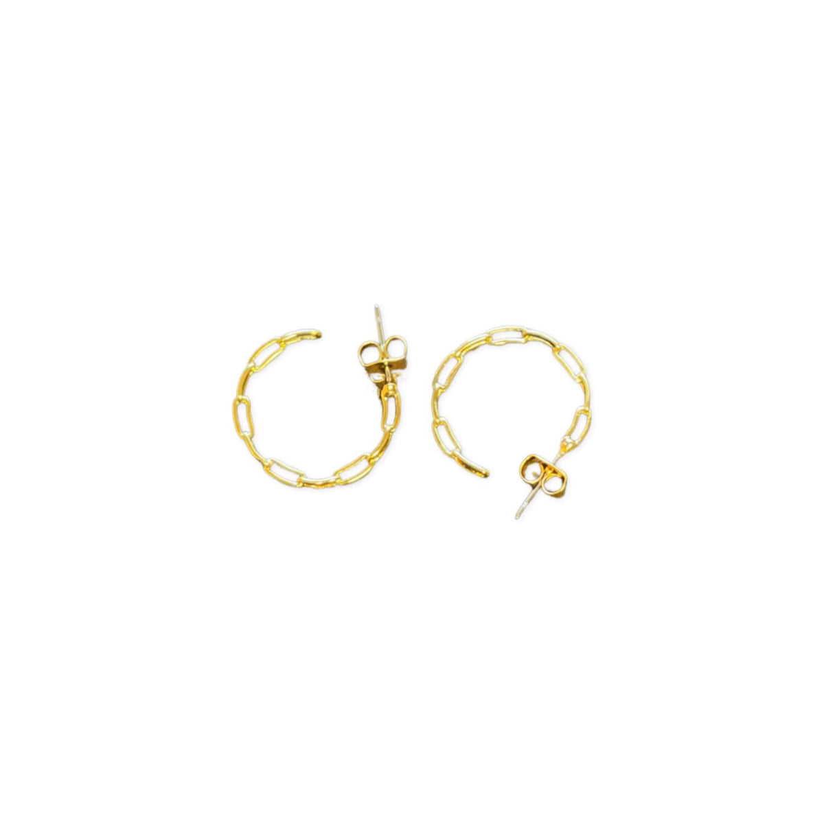 Gold Link Hoop Earrings