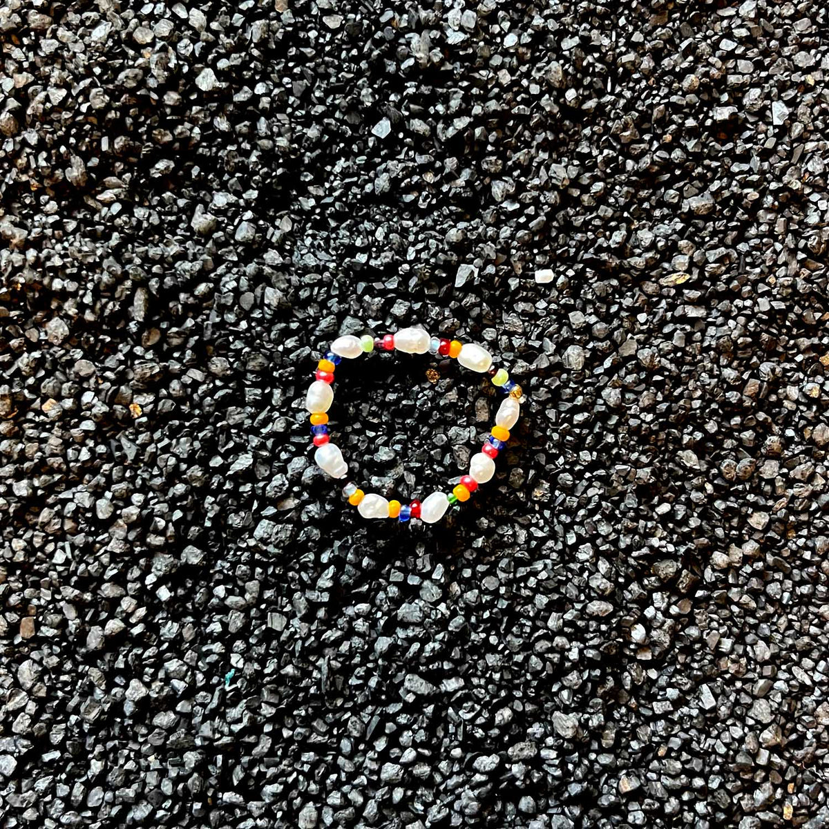 Stretchy Seed Bead &amp; Fresh Water Pearl Ring