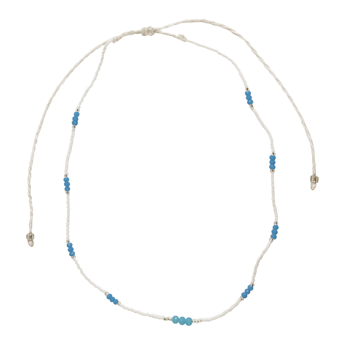 Seed Bead &amp; Faceted Bead Wax Cord Necklace - Viva life Jewellery