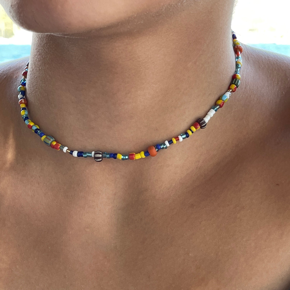 Multi Color Seed Bead &amp; Glass Necklace - Viva life Jewellery