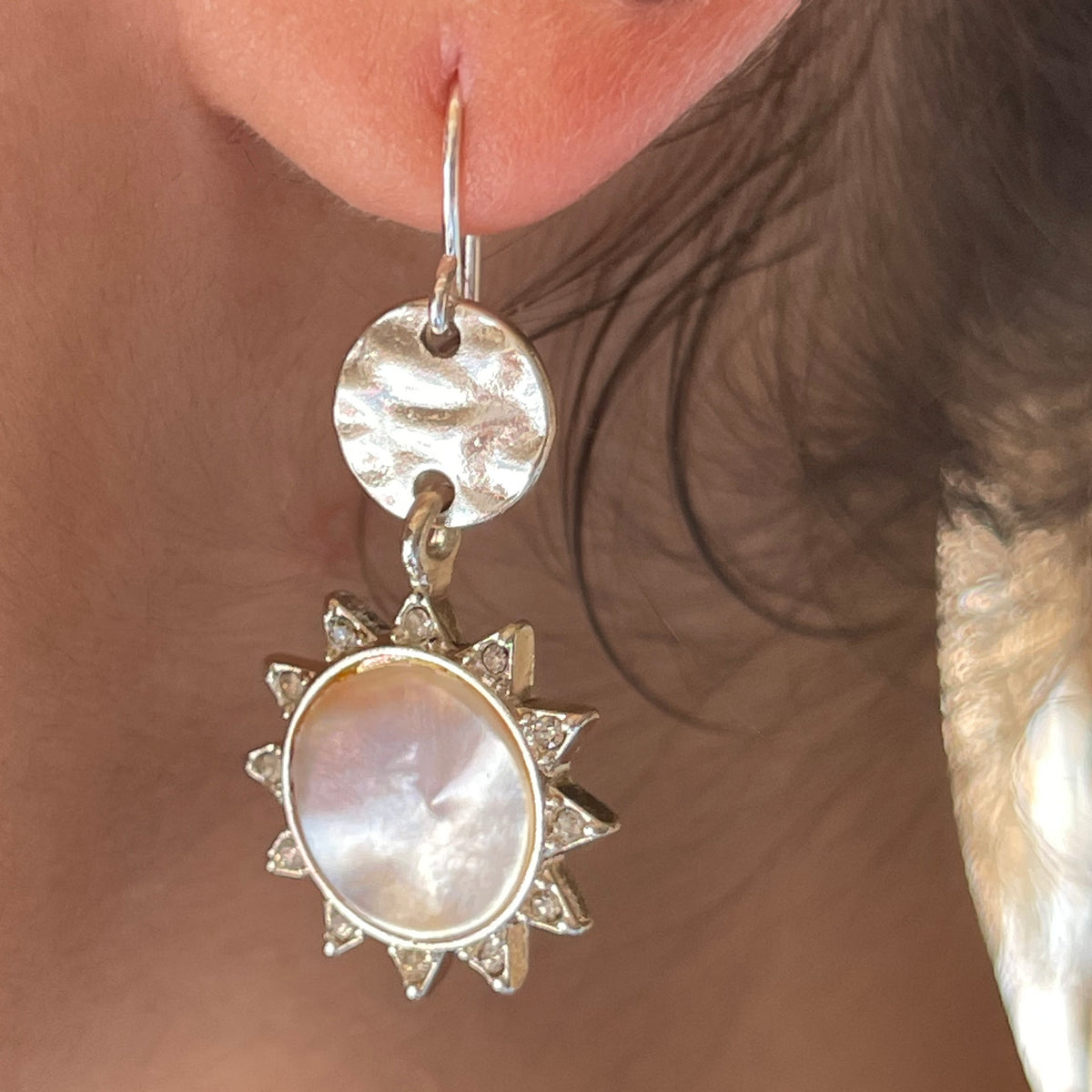 MOP Crystal Sun Drop Earrings - Viva life Jewellery
