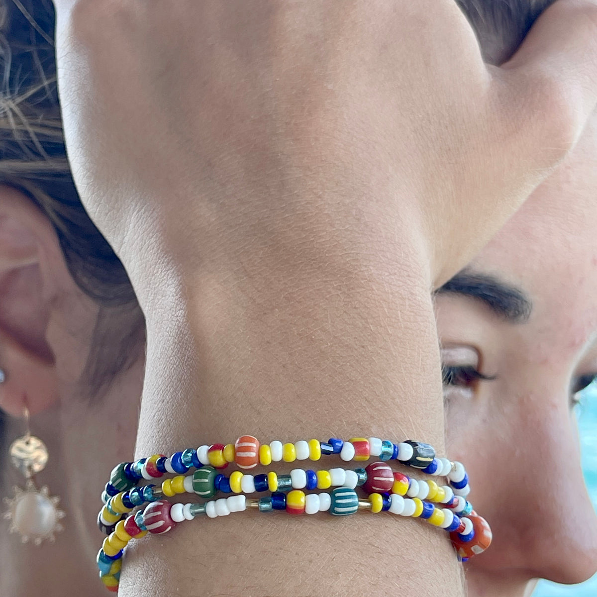 Multi Color Seed Bead &amp; Glass Bracelet - Viva life Jewellery