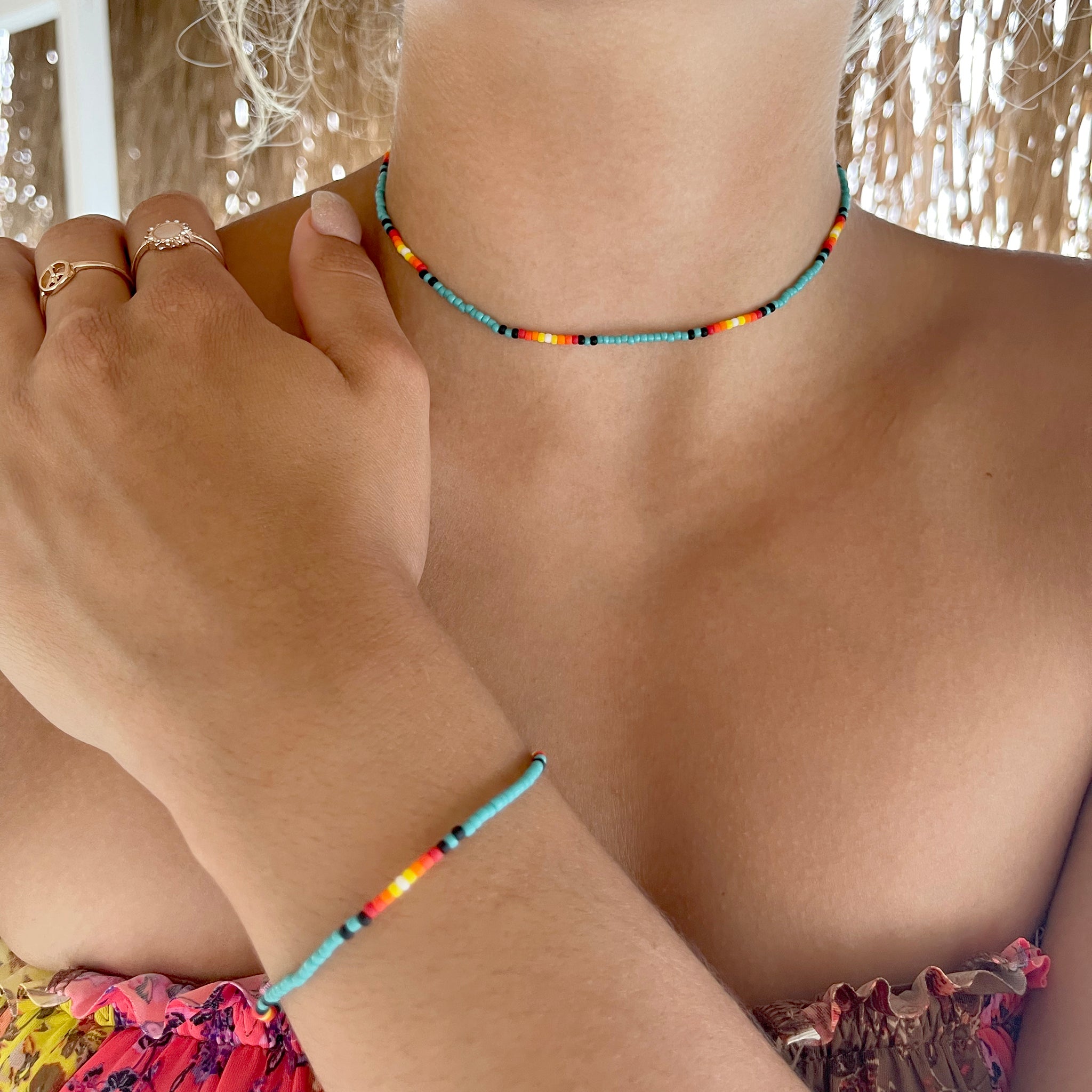 Native american seed bead necklace Handmade Boho Tribal dainty beaded  necklace | eBay