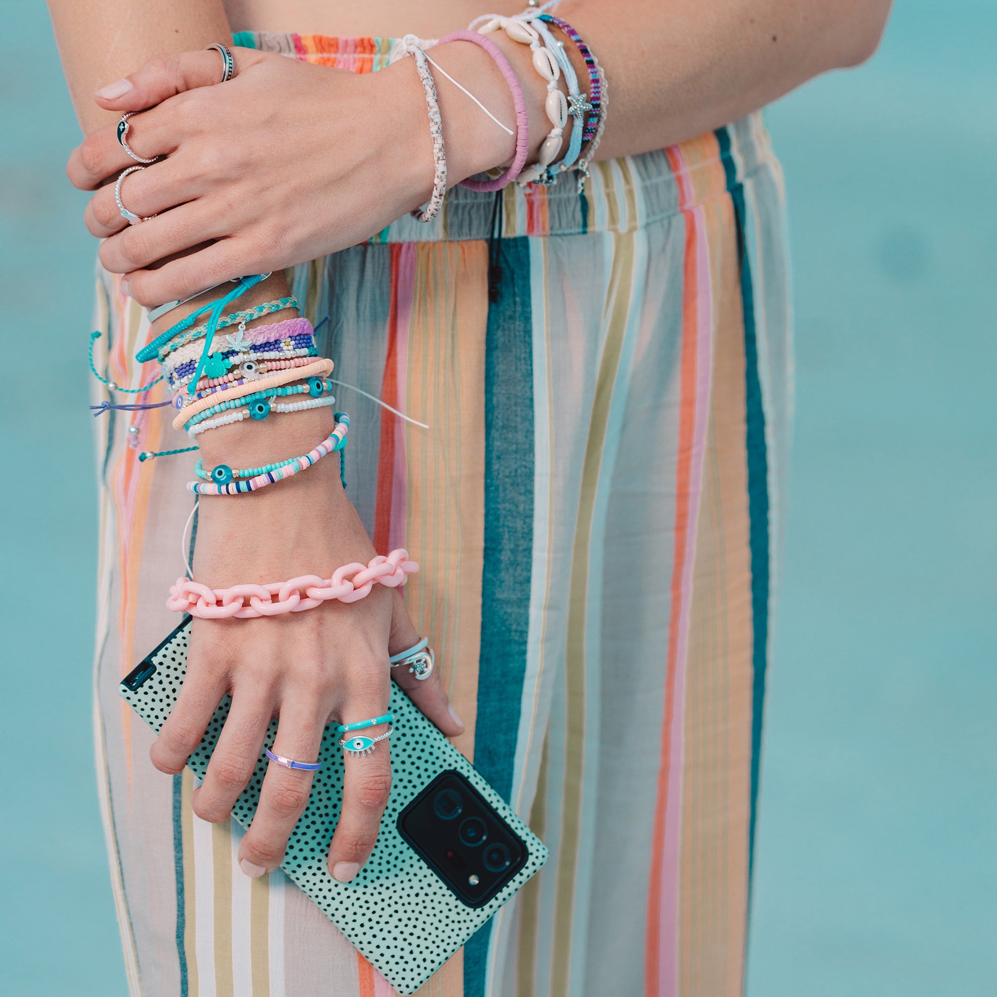 Pastel Color Evil Eye Seed Bead Bracelet